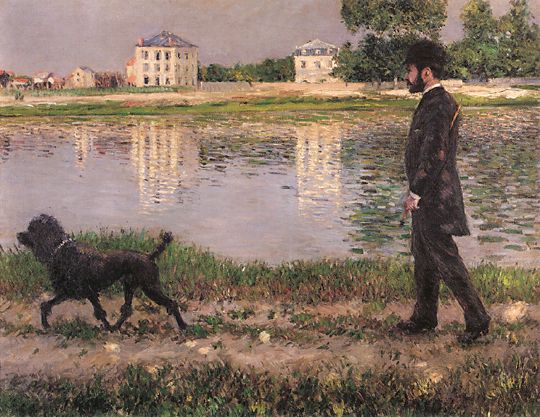 Richard Gallo and His Dog at Petit Gennevilliers 1884 Private collection Painting oil on canvas